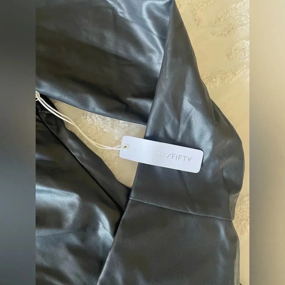 Six/Fifty Collared Leather Blouse - Picture 2 of 8